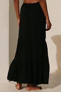 Peixoto Valentina Side-Slit Swiss Dot Maxi Skirt