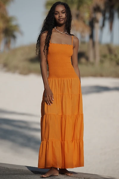 Peixoto Clementine Smocked Tiered Maxi Dress