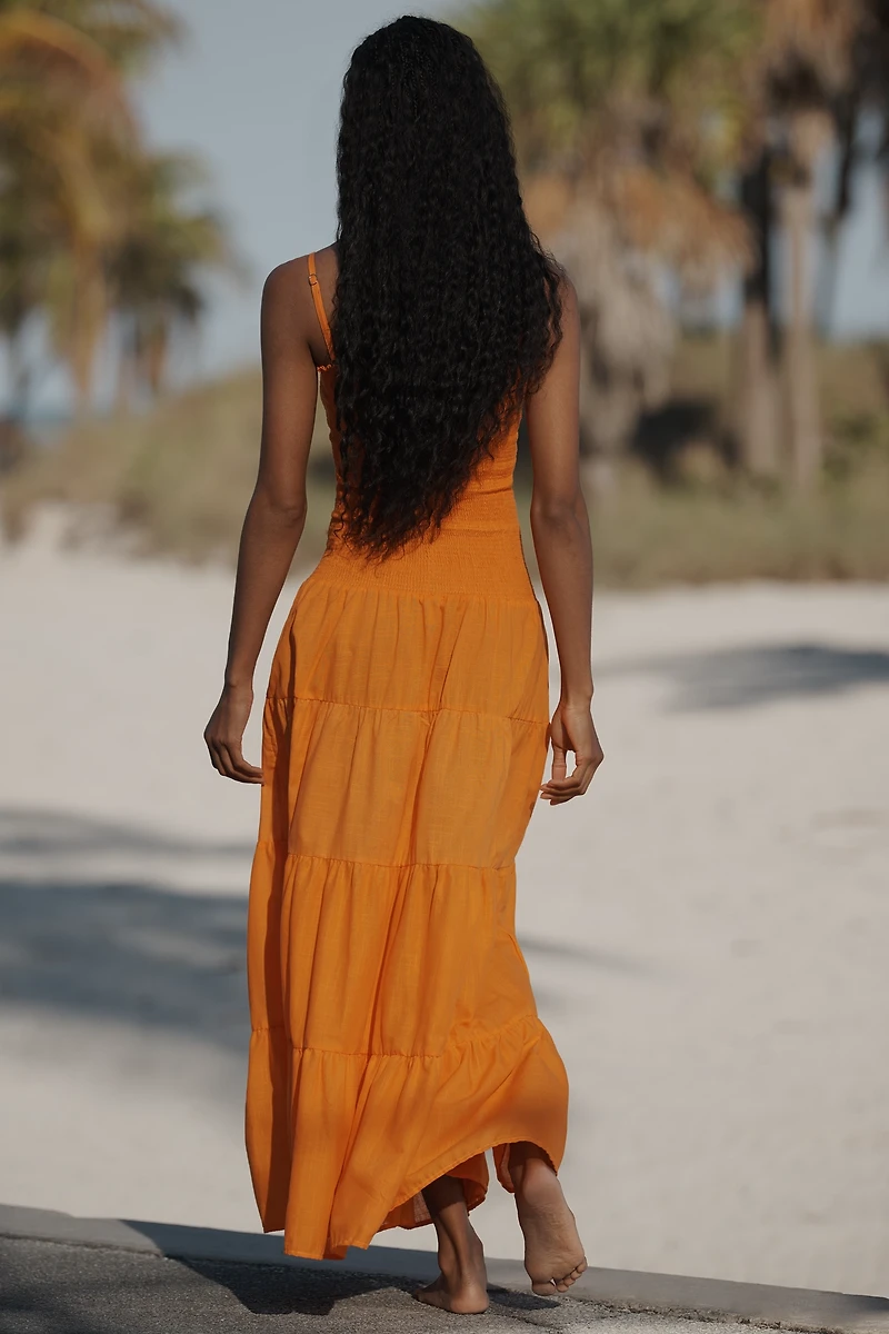 Peixoto Clementine Smocked Tiered Maxi Dress