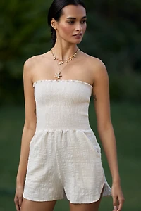 Peixoto Torey Strapless Smocked Romper
