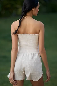 Peixoto Torey Strapless Smocked Romper