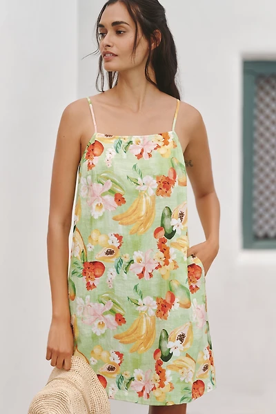 Seafolly Tropique Bandeau Linen Blend Mini Dress