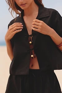 Seafolly Palermo Tie-Front Crop Top