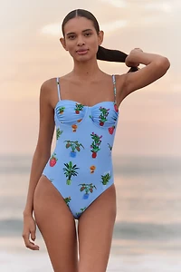 Seafolly Playa Bonita Underwire Beaded One-Piece Swimsuit
