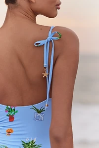 Seafolly Playa Bonita Underwire Beaded One-Piece Swimsuit