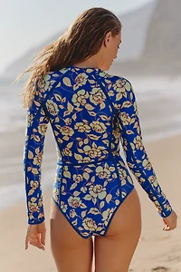 Maaji Cobalt Flora Cardi One-Piece Swimsuit