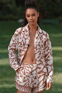 Vitamin A Playa Linen Boyfriend Buttondown Shirt