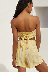 Vitamin A Joni Strapless Linen Scarf Top
