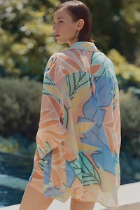 Vitamin A Playa Boyfriend Linen Buttondown Shirt
