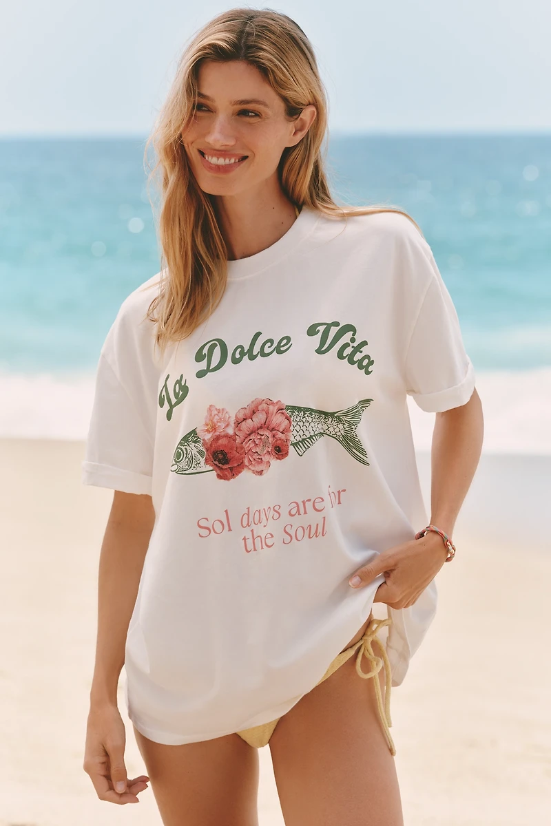 Malai La Dolce Vita Oversized Graphic Tee