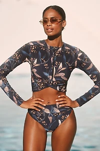 Malai Stardust Long-Sleeve Reversible Swim Top