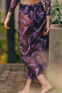 Malai Sleek Mesh Maxi Skirt