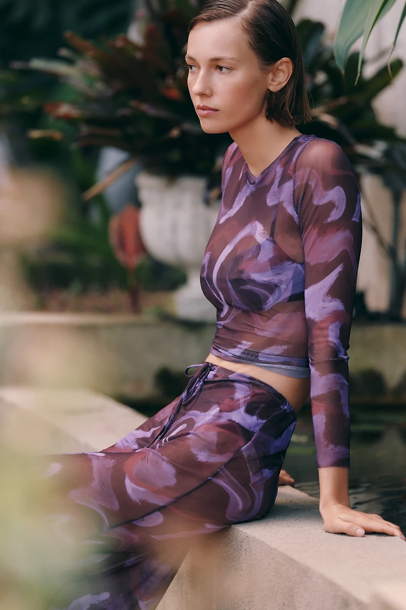 Malai Sleek Mesh Maxi Skirt