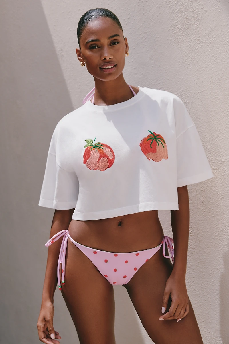 SIGAL x Anthropologie Tomato Embroidered Tee