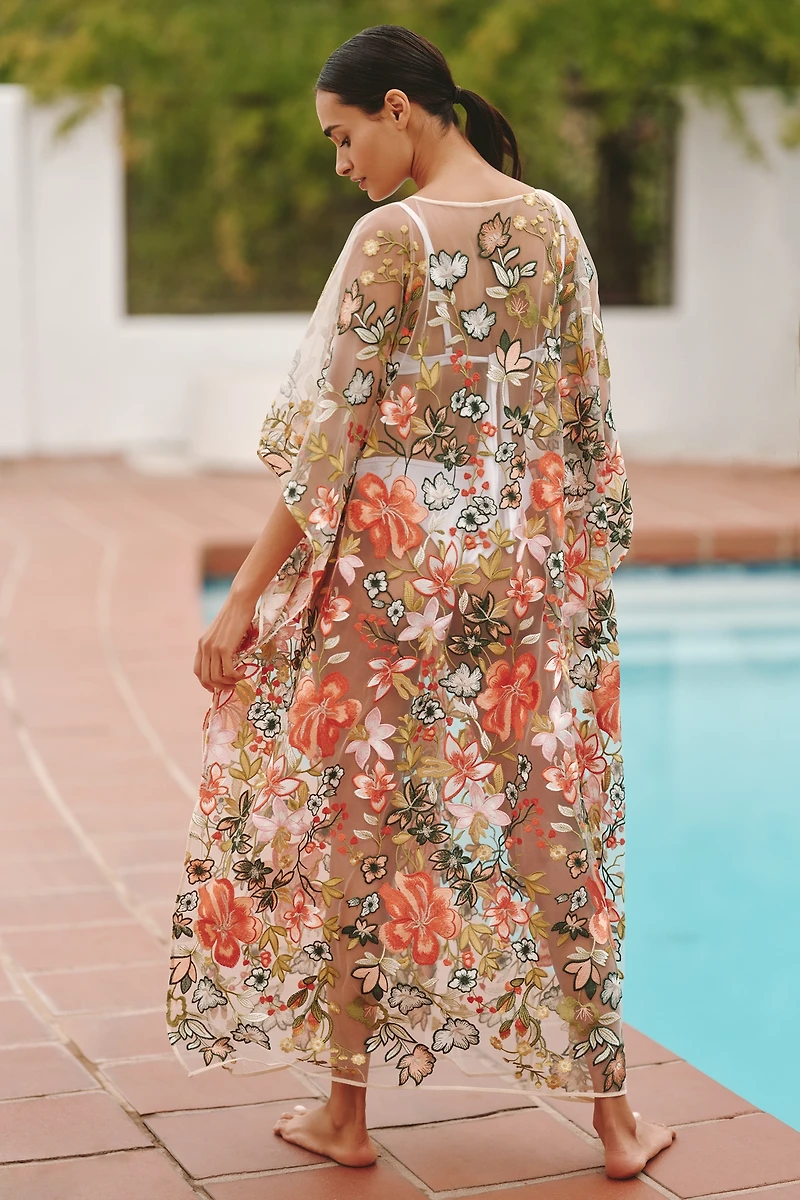 Agua Bendita Lucerna Sheer Cover-Up Dress