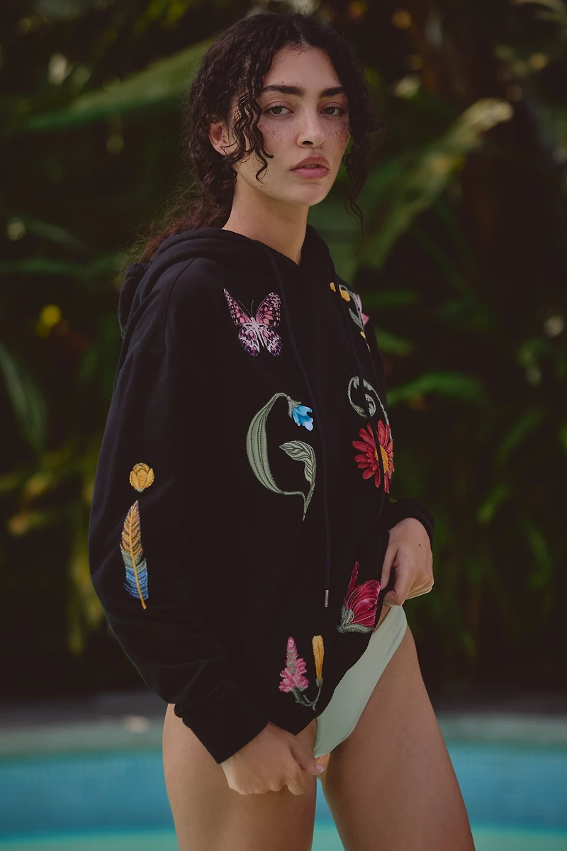 Agua Bendita Nakia Embroidered Hooded Sweatshirt