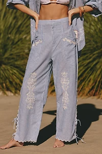 Agua Bendita Oprah Embroidered Tie-Up Pants