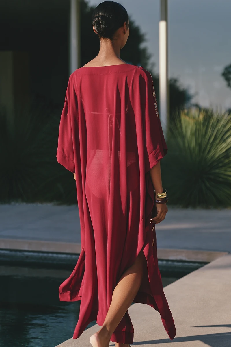 Agua Bendita x Anthropologie Maxine Embellished Tunic Dress