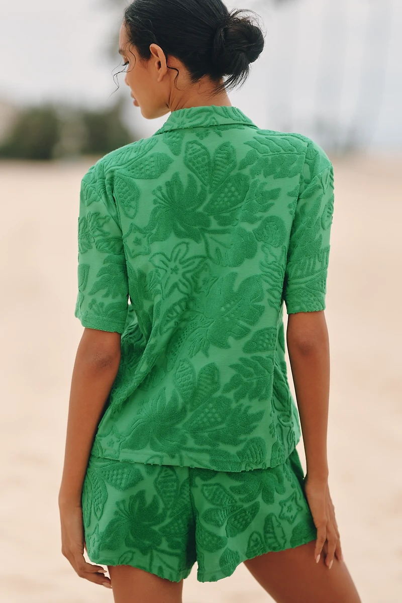 Farm Rio River Nature Terry Tie-Front Top