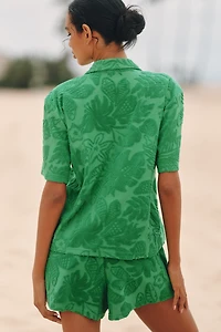 Farm Rio River Nature Terry Tie-Front Top