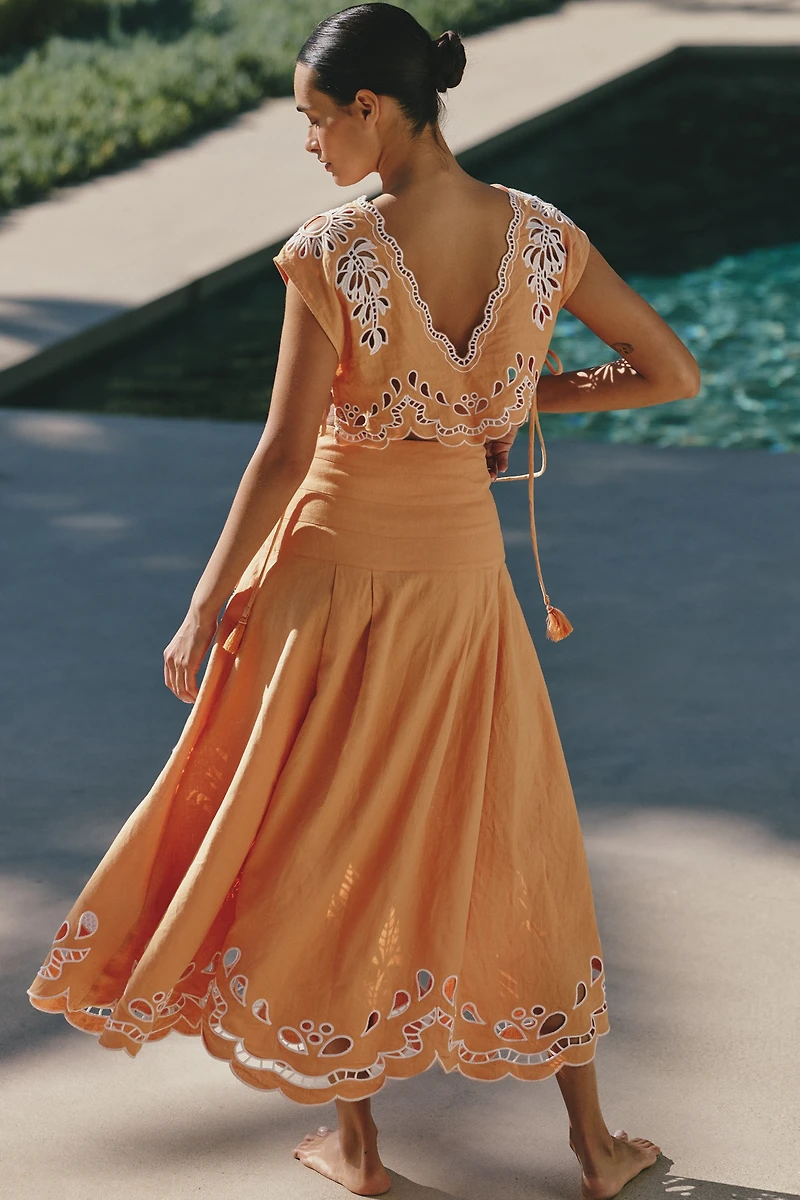 Farm Rio Tropi Camel Maxi Skirt