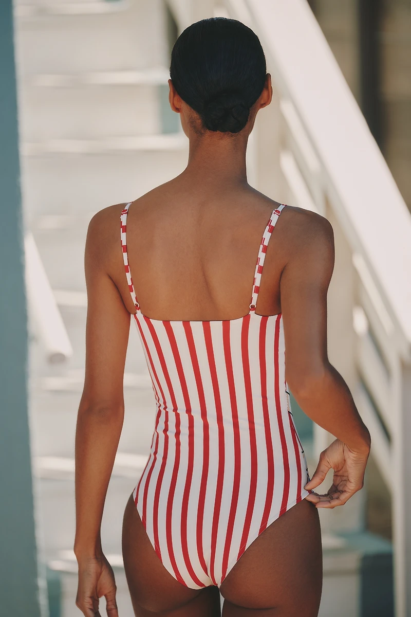 Farm Rio Navy Stripes One-Piece Swimsuit