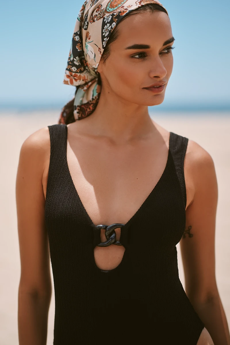 Sanctuary Cap-Sleeve One-Piece Swimsuit