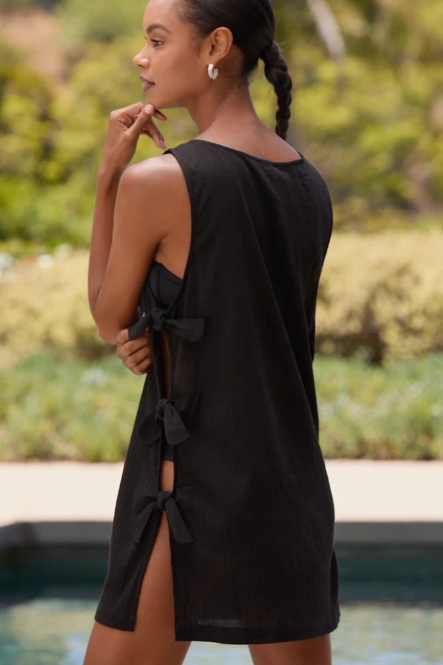 asilio side tie mini dress ASILIO SIDE TIE MINI Black size 10