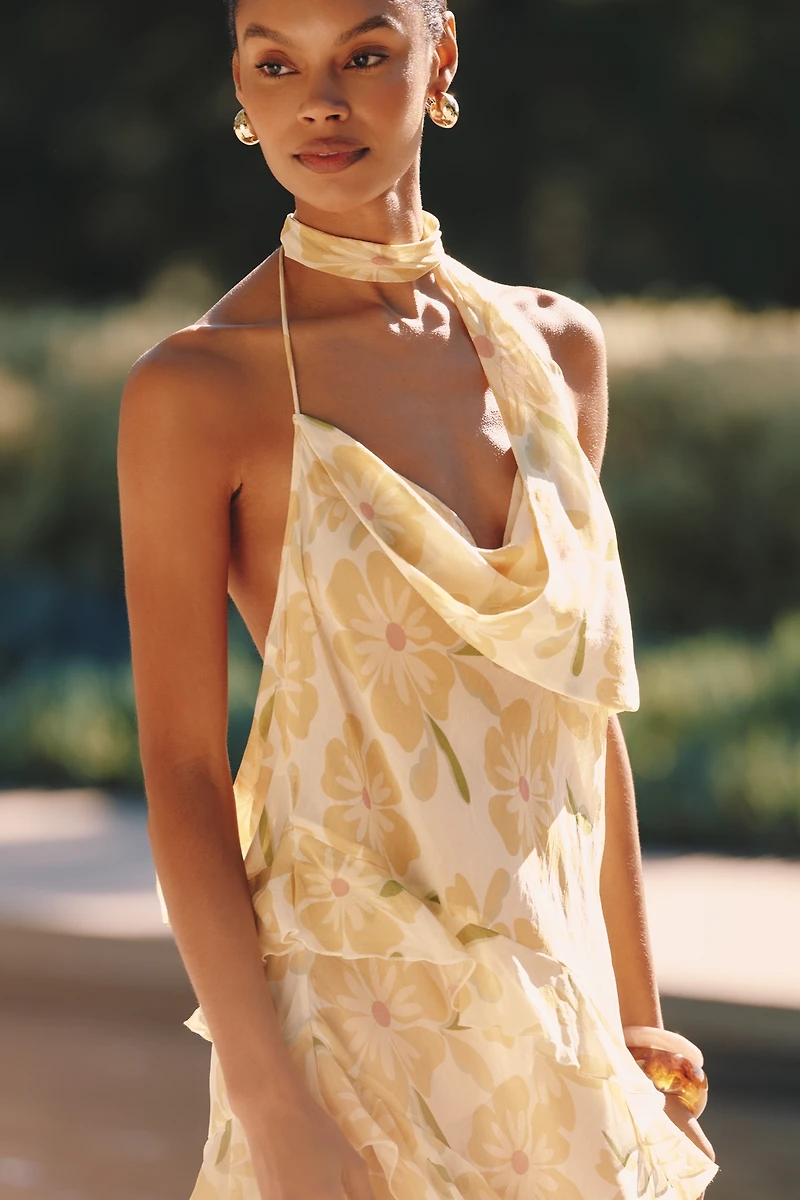 Wild Lovers Sundance Ruffle Halter Mini Dress
