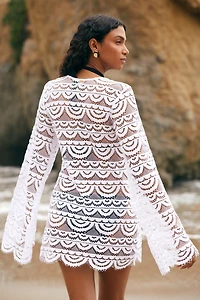 PQ Swim Noah Sheer Lace Tunic Mini Dress
