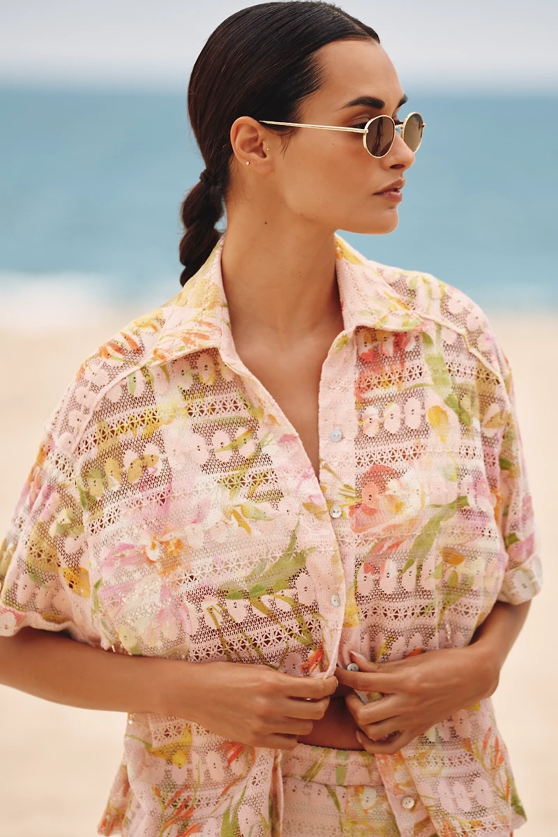 PQ Swim Blake Short-Sleeve Buttondown Top