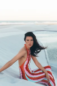 PQ Swim Aurelia Crochet Halter Maxi Dress