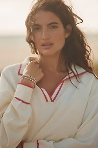 PQ Swim Margaret Collared V-Neck Sweater