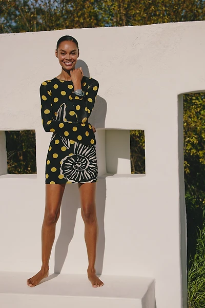 Cala de la Cruz Maisha Long-Sleeve Mini Dress
