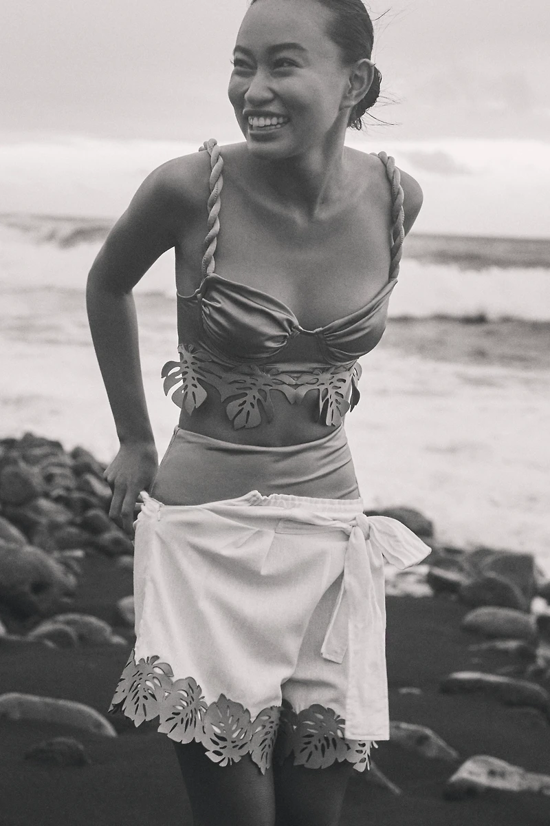 Bahia Maria x Anthropologie Martina Linen-Blend Shorts