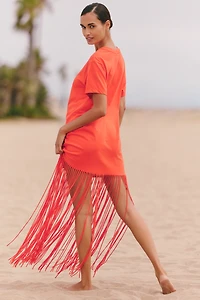 Farm Rio x Anthropologie Fringe T-Shirt Maxi Dress