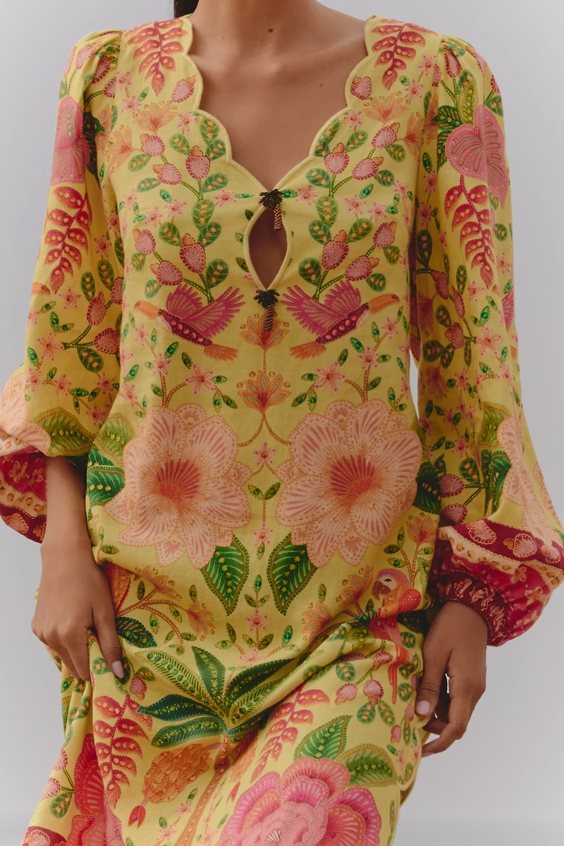 Farm Rio x Anthropologie Long-Sleeve Midi Dress