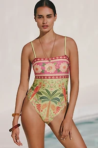 Farm Rio x Anthropologie Strapless One-Piece Swimsuit