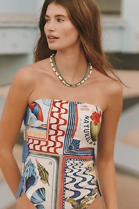 Farm Rio x Anthropologie Patchwork One-Piece Swimsuit