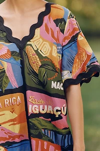 Farm Rio x Anthropologie Scalloped Mini Dress