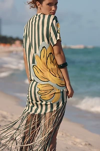 Farm Rio x Anthropologie Fringed T-Shirt Dress