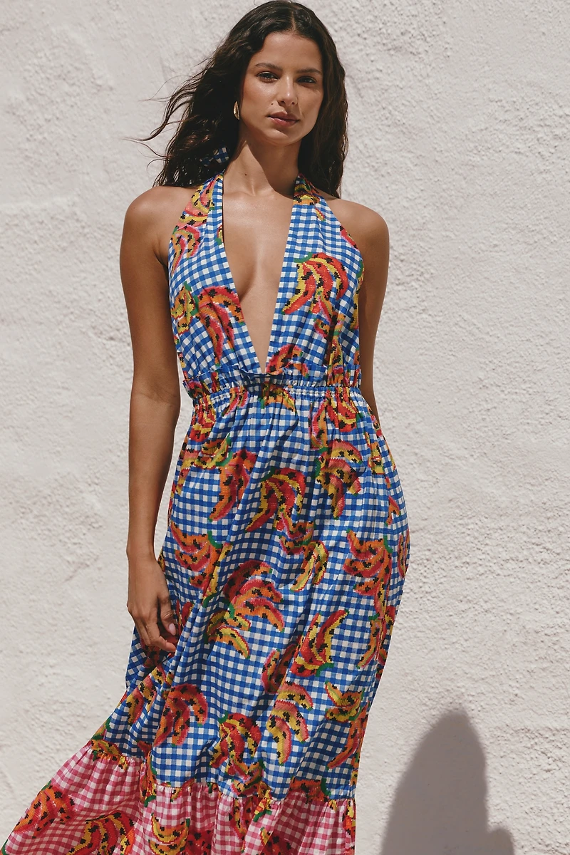 Farm Rio x Anthropologie Tiered Cotton Maxi Dress