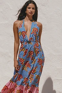 Farm Rio x Anthropologie Tiered Cotton Maxi Dress