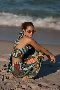 Farm Rio x Anthropologie Cross Halter-Neck Top