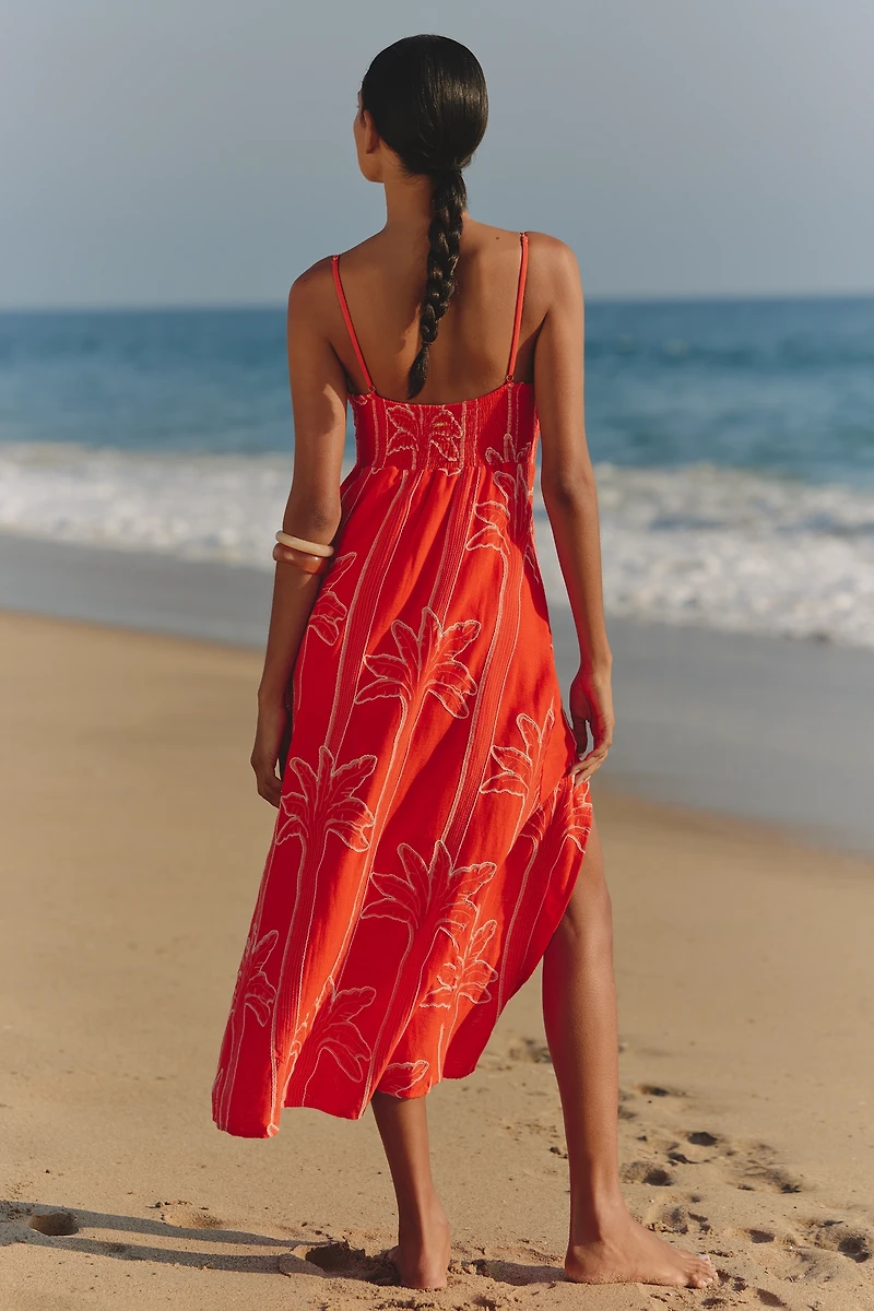 Maaji Lupine Embroidered Linen Midi Dress