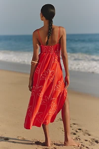 Maaji Lupine Embroidered Linen Midi Dress