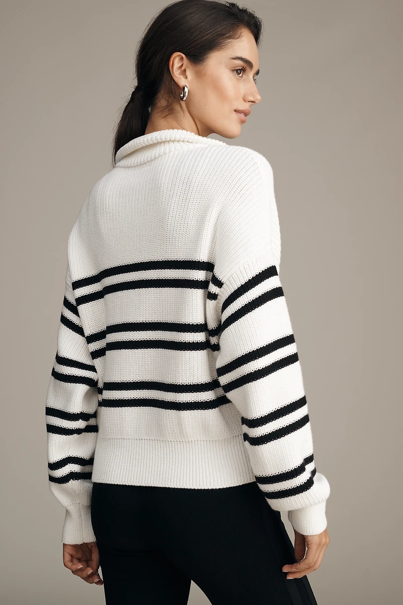 LSPACE Ultra Stripe Half-Zip Sweater