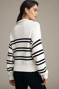 LSPACE Ultra Stripe Half-Zip Sweater