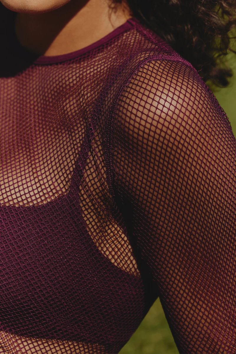 LSPACE Zani Long-Sleeve Mesh Top