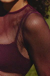 LSPACE Zani Long-Sleeve Mesh Top